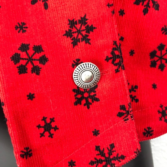 VINTAGE CACTUS FLOWER Christmas vest red snow Sz M - Picture 3 of 14